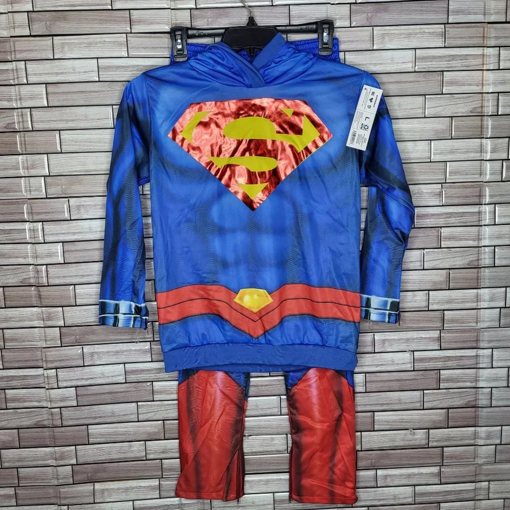 New DC Superman Boy's Costume Size‎ Large Rubies Dress Up Outfit